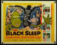 d073 BLACK SLEEP half-sheet movie poster '56 Lon Chaney Jr, Bela Lugosi