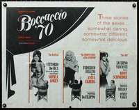 d080 BOCCACCIO '70 half-sheet movie poster '62 Fellini, Loren, Ekberg