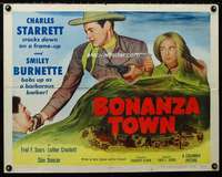 d083 BONANZA TOWN half-sheet movie poster '51 Starrett as Durango Kid!