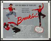 d092 BREAKIN' half-sheet movie poster '84 break-dancing Shabba-doo!