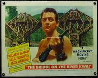 d093 BRIDGE ON THE RIVER KWAI style A half-sheet movie poster '58 Holden