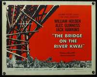 d094 BRIDGE ON THE RIVER KWAI style B half-sheet movie poster '58 Holden