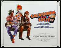 d103 CALIFORNIA SPLIT half-sheet movie poster '74 gambling, Robert Altman