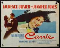 d108 CARRIE half-sheet movie poster '52 Laurence Olivier, Jennifer Jones