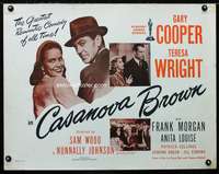 d110 CASANOVA BROWN half-sheet movie poster R53 Gary Cooper, Teresa Wright