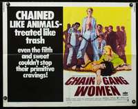 d115 CHAIN GANG WOMEN half-sheet movie poster '71 chained like animals!