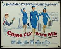 d124 COME FLY WITH ME half-sheet movie poster '63 sexy airline hostesses!