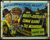 d126 COMIN' ROUND THE MOUNTAIN style B half-sheet movie poster '51 A&C!