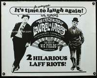 d131 CRAZY WORLD OF LAUREL & HARDY/BEST OF WC FIELDS half-sheet movie poster '60s