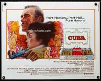 d135 CUBA half-sheet movie poster '79 Sean Connery, Brooke Adams, cool art!