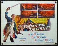 d139 DAMN THE DEFIANT half-sheet movie poster '62 Alec Guinness, Bogarde