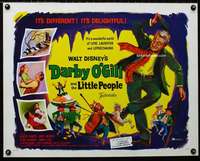 d141 DARBY O'GILL & THE LITTLE PEOPLE half-sheet movie poster '59 Connery