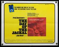 d144 DAY OF THE JACKAL half-sheet movie poster '73 Zinnemann, Edward Fox