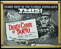 d150 DEATH CURSE OF TARTU half-sheet movie poster '66 Indian zombies!