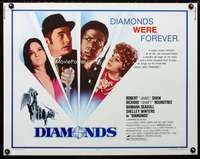 d159 DIAMONDS half-sheet movie poster '75 Robert Shaw, Richard Roundtree