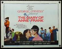 d161 DIARY OF ANNE FRANK half-sheet movie poster '59 Millie Perkins