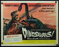 d164 DINOSAURUS half-sheet movie poster '60 wild prehistoric monsters!