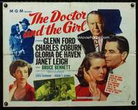 d166 DOCTOR & THE GIRL half-sheet movie poster '49 Glenn Ford, Janet Leigh
