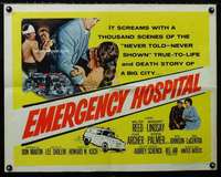 d179 EMERGENCY HOSPITAL half-sheet movie poster '56 true to life story!