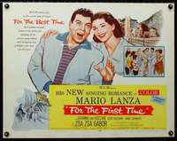 d205 FOR THE FIRST TIME half-sheet movie poster '59 singing Mario Lanza!