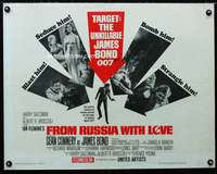 d216 FROM RUSSIA WITH LOVE half-sheet movie poster '64 Connery as Bond!