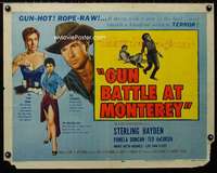 d253 GUN BATTLE AT MONTEREY half-sheet movie poster '57 Sterling Hayden