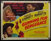 d254 GUNNING FOR VENGEANCE half-sheet movie poster '45 Charles Starrett