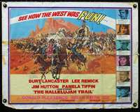 d256 HALLELUJAH TRAIL half-sheet movie poster '65 Burt Lancaster, Sturges