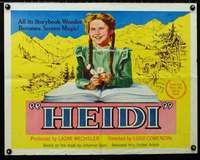 d261 HEIDI half-sheet movie poster '54 Swiss children's classic!