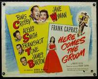 d266 HERE COMES THE GROOM half-sheet movie poster '51 Bing Crosby, Capra