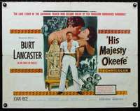 d272 HIS MAJESTY O'KEEFE half-sheet movie poster '53 Burt Lancaster in Fiji!