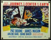 d322 JOURNEY TO THE CENTER OF THE EARTH half-sheet movie poster '59 Verne