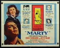 d385 MARTY style B half-sheet movie poster '55 Delbert Mann, Ernest Borgnine