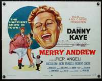d393 MERRY ANDREW style B half-sheet movie poster '58 Danny Kaye, Angeli