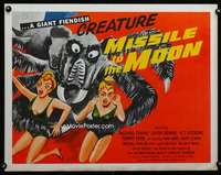 d399 MISSILE TO THE MOON half-sheet movie poster '59 fiendish creature!