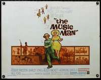 d414 MUSIC MAN half-sheet movie poster '62 Robert Preston, Shirley Jones