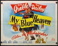 d416 MY BLUE HEAVEN half-sheet movie poster '50 Betty Grable, Dan Dailey