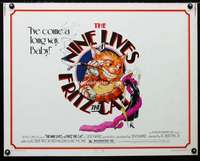 d430 NINE LIVES OF FRITZ THE CAT half-sheet movie poster '74 Robert Crumb