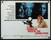 d437 OMEGA MAN half-sheet movie poster '71 Charlton Heston, zombies!