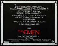 d438 OMEN style E half-sheet movie poster '76 Gregory Peck, Lee Remick