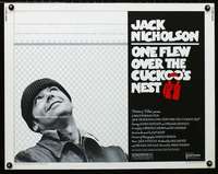 d441 ONE FLEW OVER THE CUCKOO'S NEST half-sheet movie poster '75 Nicholson
