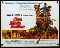 d444 ONE LITTLE INDIAN half-sheet movie poster '73 Disney, James Garner