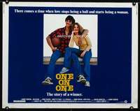 d446 ONE ON ONE half-sheet movie poster '77 Robby Benson, basketball!