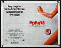 d478 PORKY'S half-sheet movie poster '82 Bob Clark teenage sex classic!