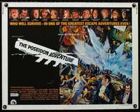 d480 POSEIDON ADVENTURE half-sheet movie poster '72 Hackman, Kunstler art!