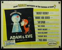 d483 PRIVATE LIVES OF ADAM & EVE half-sheet movie poster '60 Van Doren