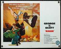 d490 RAGE half-sheet movie poster '72 George C. Scott, Akimoto artwork!