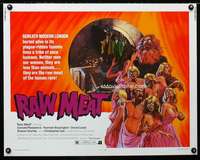 d495 RAW MEAT half-sheet movie poster '73 classic horror!