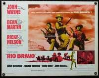 d513 RIO BRAVO half-sheet movie poster '59 John Wayne, Howard Hawks