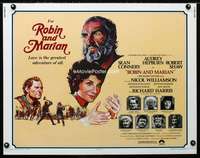 d515 ROBIN & MARIAN half-sheet movie poster '76 Connery, Audrey Hepburn